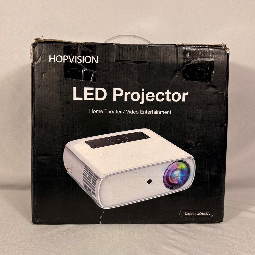 HOPVISION JQ818A LED Projector Native 1080P 15000 Lux Home Theater White